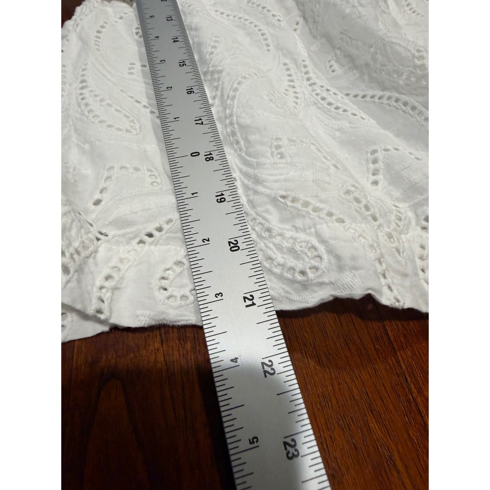 Banana Republic White Eyelet Puff Sleeve Blouse Smocked Back Clean Girl - Picture 7 of 7